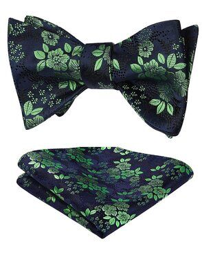 7299 Bow Ties Wedding Emerald Forest Green Self Tie Bow Tie Jacquard Navy